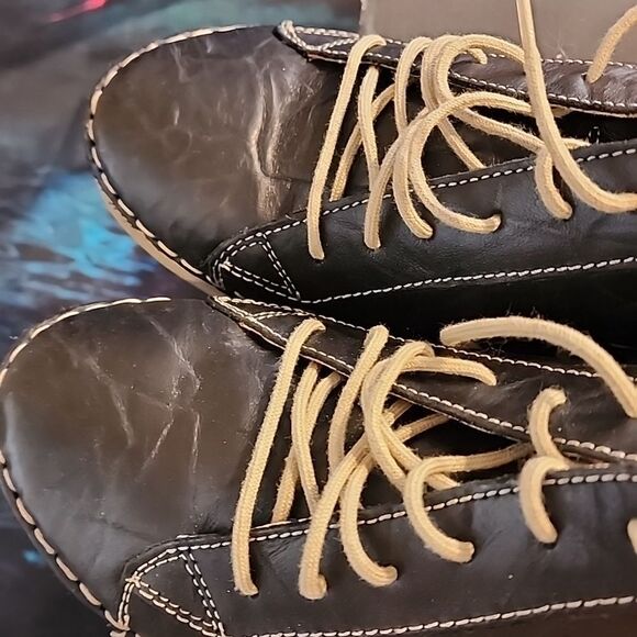 Men's Black Leather Casual Shoes Josef Seibel size eu 41(8)US NIB - Picture 3 of 9